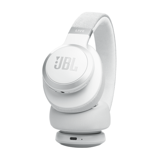 JBL Live 770NC - White - Wireless Over-Ear Headphones with True Adaptive Noise Cancelling - Detailshot 2 image number null